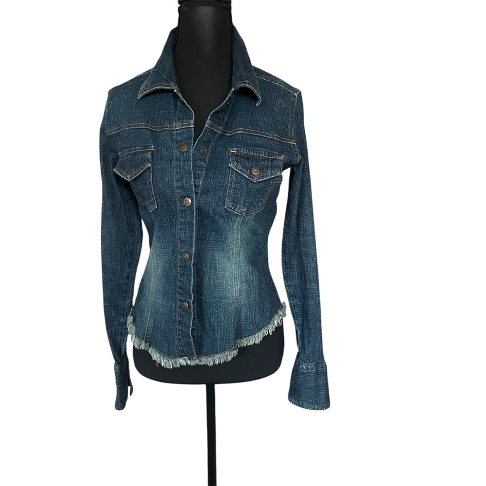 SO Stretch Vintage Denim Button-Up Shirt Jacket size S